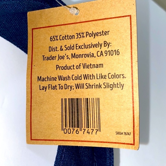 NWT Trader Joe’s MINI Navy Blue Canvas Tote - Picture 6 of 6